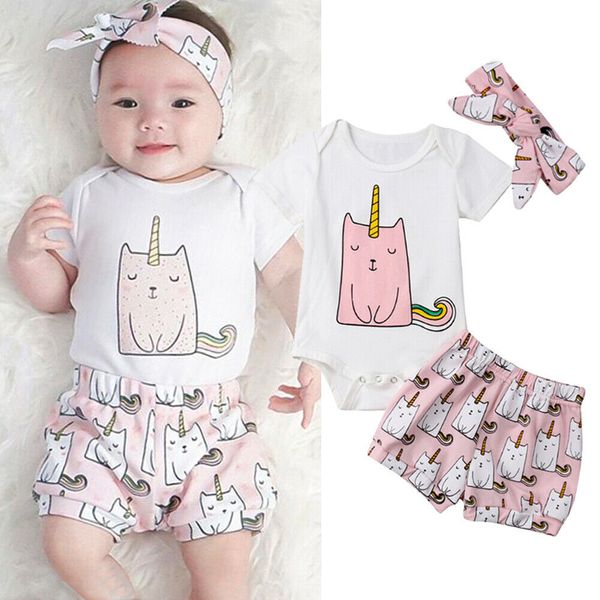0-3y summer cute infant kids baby girls boys clothes sets cartoon print short sleeve romper +shorts+headband
0-3y summer cute infant kids baby girls boys clothes sets cartoon print short sleeve romper +shorts+headband