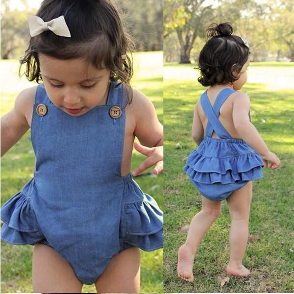sleeveless infant newborn baby girls denim romper jumpsuit new fashion summer bandage playsuit clothes outfits, Blue
sleeveless infant newborn baby girls denim romper jumpsuit new fashion summer bandage playsuit clothes outfits, Blue