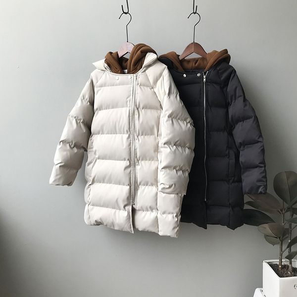 mooirue 2019 autumn winter long parka coat female false two warm long cotton-padded clothes loose sleeve jacket, Black
mooirue 2019 autumn winter long parka coat female false two warm long cotton-padded clothes loose sleeve jacket, Black