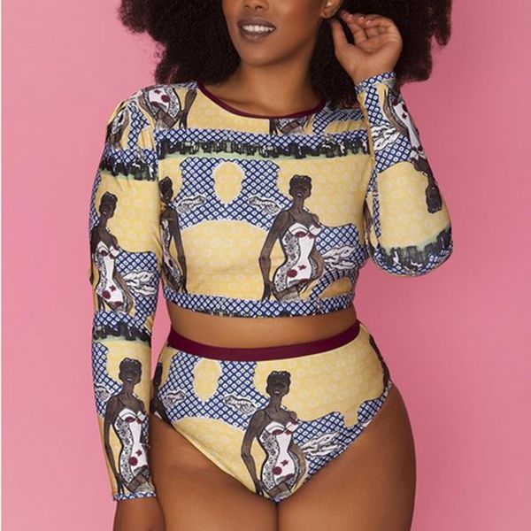 2019 large size long sleeve two piece set women high waist print brazilian swimwear femme push up swimsuit plus size bikini, White;black
2019 large size long sleeve two piece set women high waist print brazilian swimwear femme push up swimsuit plus size bikini, White;black
