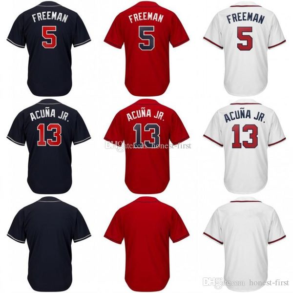 2019 New Atlanta #5 Freddie Freeman White Home Cool Base News 7 Dansby Swanson 13 Ronald Acuna Jr Red Blue Cream Embroidery Logos
2019 New Atlanta #5 Freddie Freeman White Home Cool Base News 7 Dansby Swanson 13 Ronald Acuna Jr Red Blue Cream Embroidery Logos