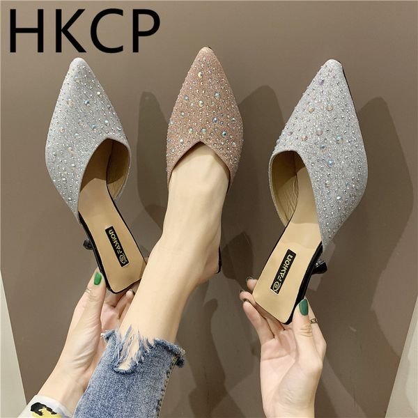 hkcp high-heeled women 2019 new south korean version of summer wear women's shoes hydrodrill thin heel baotou slippers c283, Black
hkcp high-heeled women 2019 new south korean version of summer wear women's shoes hydrodrill thin heel baotou slippers c283, Black
