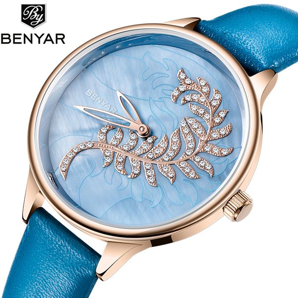 benyar women's watch waterproof elegant classic watch women casual fashion simple quartz shell surface women watches, Slivery;brown
benyar women's watch waterproof elegant classic watch women casual fashion simple quartz shell surface women watches, Slivery;brown