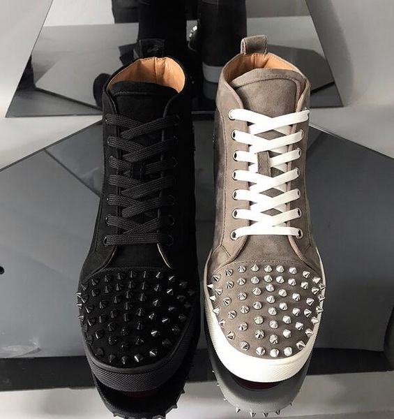 роскошные мужчины кроссовки шипы high top boots хаки замша овчины кожа тренеры, париж кружевные homme тапок прогулки тренеры, Black
роскошные мужчины кроссовки шипы high top boots хаки замша овчины кожа тренеры, париж кружевные homme тапок прогулки тренеры, Black