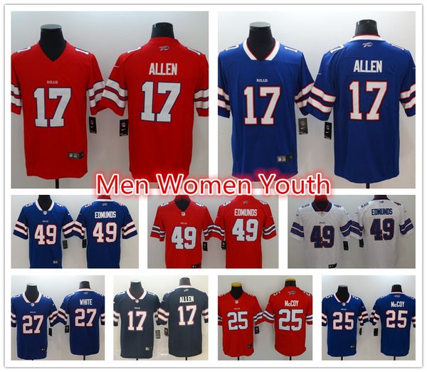 Nike Men's Josh Allen Red Buffalo Bills Color Rush Legend Jersey - Red