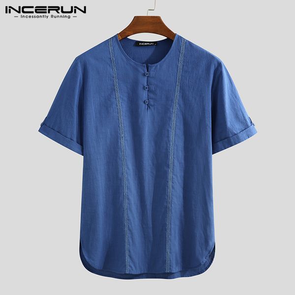 men's casual shirts incerun man vintage patchwork shirt men fashion cotton short sleeve round neck blouse summer breathable camisa 5xl, White;black
men's casual shirts incerun man vintage patchwork shirt men fashion cotton short sleeve round neck blouse summer breathable camisa 5xl, White;black
