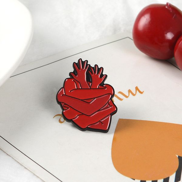 art heart enamel pins hug multiple human hand arm red organ heart brooch badge denim jeans shirt lapel pin jewelry art brooches, Gray
art heart enamel pins hug multiple human hand arm red organ heart brooch badge denim jeans shirt lapel pin jewelry art brooches, Gray