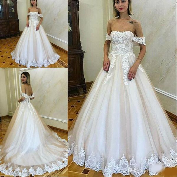 vestido de novia 2020 bridal gowns new off the shoulder a-line wedding dresses lace appliques tulle sweetheart neck robe de mariee, White
vestido de novia 2020 bridal gowns new off the shoulder a-line wedding dresses lace appliques tulle sweetheart neck robe de mariee, White