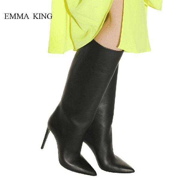 emma king woman straight leg design high heels slip on pointed toe knee high boots women autumnwinter high-shoes botas mujer, Black
emma king woman straight leg design high heels slip on pointed toe knee high boots women autumnwinter high-shoes botas mujer, Black