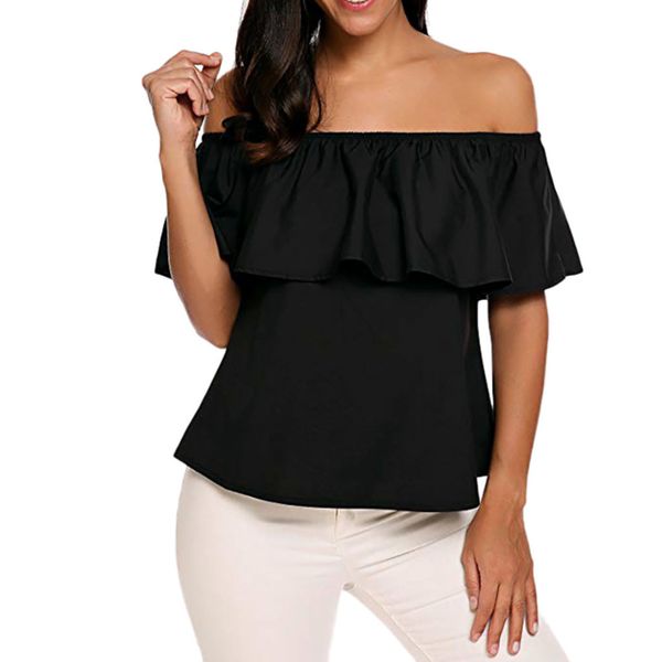 summer blusa feminina women blouses cold shoulder solid short blouse crop ruffle chiffon blusas mujer de moda 2019 l*5, White
summer blusa feminina women blouses cold shoulder solid short blouse crop ruffle chiffon blusas mujer de moda 2019 l*5, White