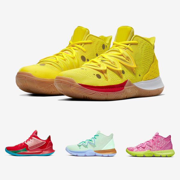 

sponge bob x kyrie mens basketball shoes 5s trainers kyrie irving 5 mr. krabs patrick squidward sandy cheeks star men sports sneakers 36-46