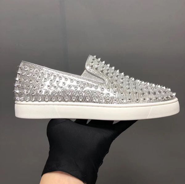 red bottom low shoes for women's sneakers roller-boat spiked shoes lizard pattern leather loafers men's trainers fashion couple st, Black
red bottom low shoes for women's sneakers roller-boat spiked shoes lizard pattern leather loafers men's trainers fashion couple st, Black
