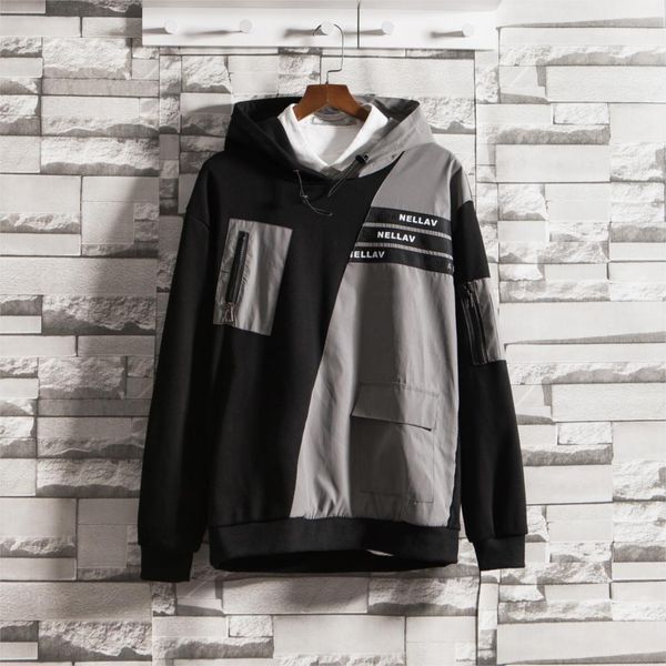 2019 с капюшоном high street пуловер толстовка мужская мода хип-хоп уличная одежда с капюшоном осень лоскутная кабель молнии толстовки, Black
2019 с капюшоном high street пуловер толстовка мужская мода хип-хоп уличная одежда с капюшоном осень лоскутная кабель молнии толстовки, Black