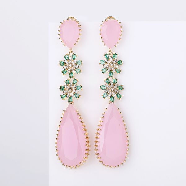 pink color zircon drop earrings luxury long water drop shape cz stone elagant lady`s earrings jewelry for wedding xiumeiyizu new, Silver
pink color zircon drop earrings luxury long water drop shape cz stone elagant lady`s earrings jewelry for wedding xiumeiyizu new, Silver