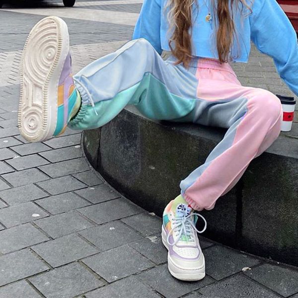 waataak three color contrast women joggers harajuku pink grey sweatpants female baggy cargo pants casual joggers trousers women, Black;white
waataak three color contrast women joggers harajuku pink grey sweatpants female baggy cargo pants casual joggers trousers women, Black;white