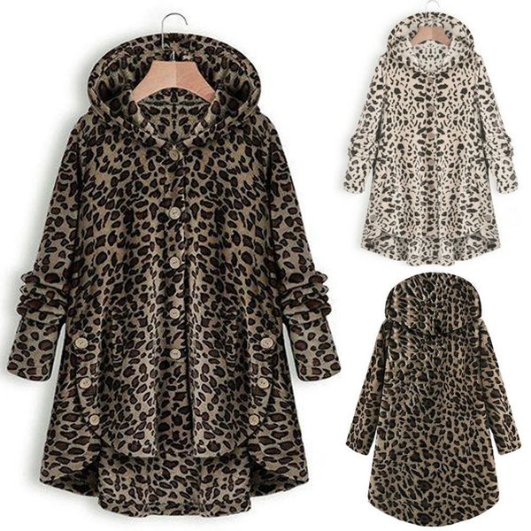 2019 winter fashion women faux fur coat long leopard jacket windbreaker female hooded long sleeve large size loose outwear 1123, Black
2019 winter fashion women faux fur coat long leopard jacket windbreaker female hooded long sleeve large size loose outwear 1123, Black