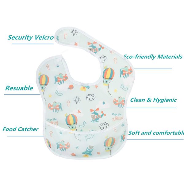 1pcs/lot baby waterproof bib with crumb catcher pocket, comfortable soft adjustable snaps feeding bibs for infants and toddlers
1pcs/lot baby waterproof bib with crumb catcher pocket, comfortable soft adjustable snaps feeding bibs for infants and toddlers