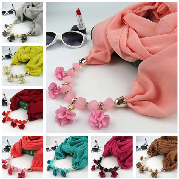 ladies pendant scarf chiffon femme head scarf wrap accessories muslim head scarf jewelry alloy flower necklace scarves le374, Red;brown
ladies pendant scarf chiffon femme head scarf wrap accessories muslim head scarf jewelry alloy flower necklace scarves le374, Red;brown
