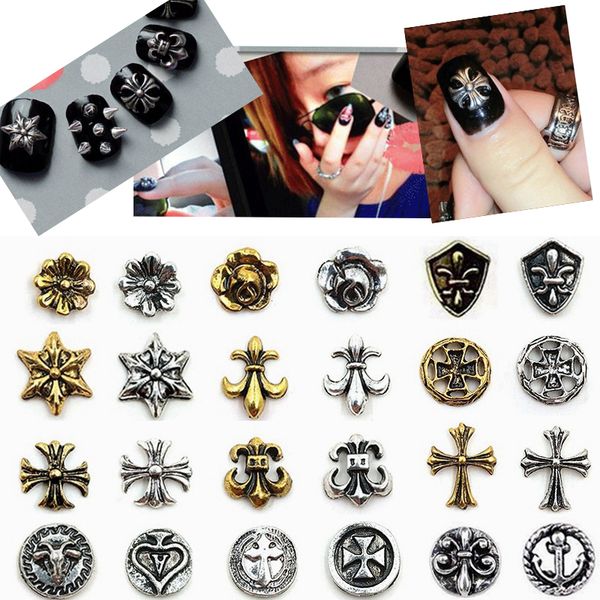 50pcs /lot retro alloy ornaments 3d nail art punk chrome design crossheart cross nail decoration manicure pk1-pk24(24styles, Silver;gold
50pcs /lot retro alloy ornaments 3d nail art punk chrome design crossheart cross nail decoration manicure pk1-pk24(24styles, Silver;gold