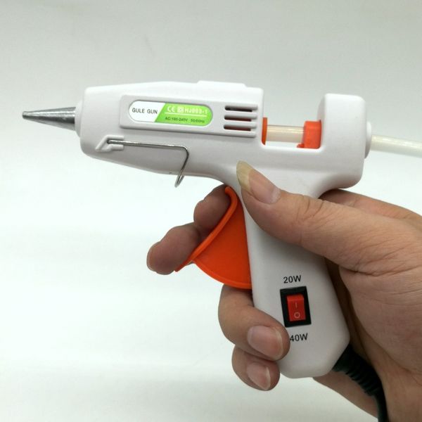20w/40w adjustable glue gun electric glue gun eu plug guns craft repair tool +2pcs color melt sticks 11mm length
