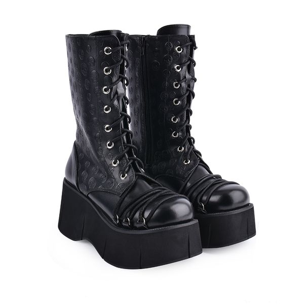 angelic imprint pu leather round toe punk style lolita boots high boots stars lolita shoes 137, Black
angelic imprint pu leather round toe punk style lolita boots high boots stars lolita shoes 137, Black