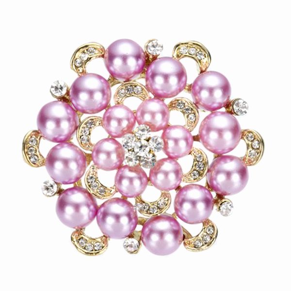 2.2 inch 18k gold plate lilac pearl bridal bouquet brooch with clear rhinetone crystals, Gray
2.2 inch 18k gold plate lilac pearl bridal bouquet brooch with clear rhinetone crystals, Gray