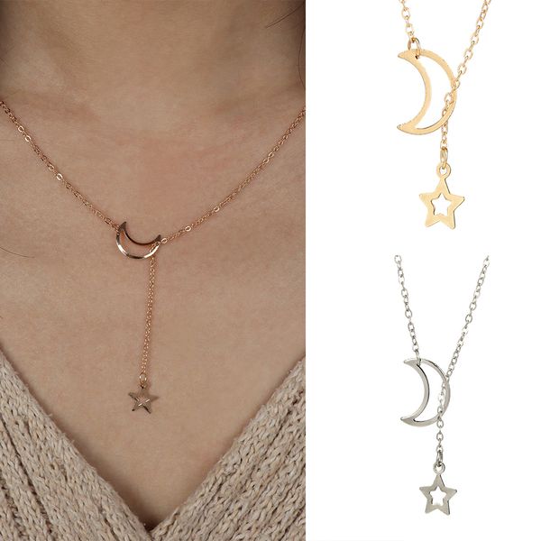 fashion moon star choker necklace charm gold silver color alloy hollow chain long necklace for women party statement jewelry
fashion moon star choker necklace charm gold silver color alloy hollow chain long necklace for women party statement jewelry