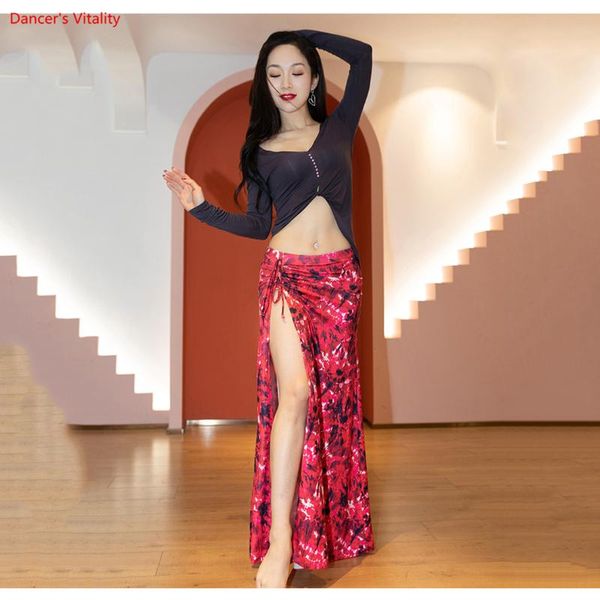 new women belly dance dance clothing printed dress for oriental practice long clothes costume, Black;red
new women belly dance dance clothing printed dress for oriental practice long clothes costume, Black;red