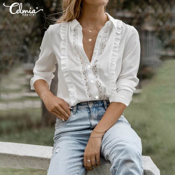 elegant office ladies blusas celmia women long sleeve lace stitching blouse fashion hollow ruffles shirts casual loose, White
elegant office ladies blusas celmia women long sleeve lace stitching blouse fashion hollow ruffles shirts casual loose, White