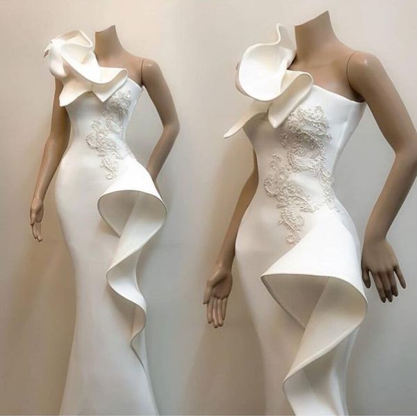 real image white evening dresses one shoulder satin appliqued ruffles mermaid prom dress custom made arabic formal gowns, Black
real image white evening dresses one shoulder satin appliqued ruffles mermaid prom dress custom made arabic formal gowns, Black