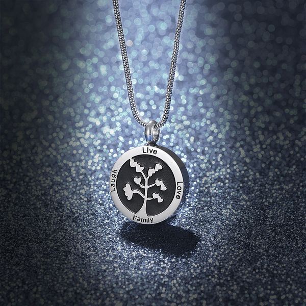 ijd10078 stainless steel roumd family tree of life cremation memorial urn necklaces for loved one ashes keepsakes, Silver 
ijd10078 stainless steel roumd family tree of life cremation memorial urn necklaces for loved one ashes keepsakes, Silver