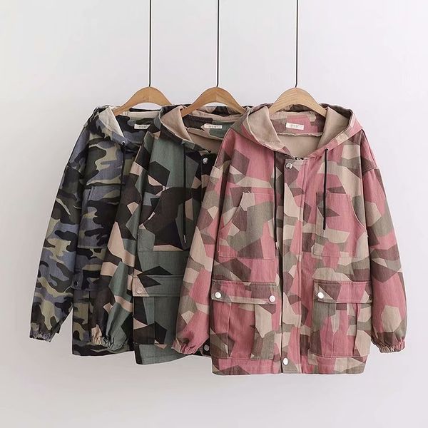fall and winter clothes new style hooded pure cotton camouflage casual loose pocket mid-length zipper jacket coat women's dress, Black;white
fall and winter clothes new style hooded pure cotton camouflage casual loose pocket mid-length zipper jacket coat women's dress, Black;white