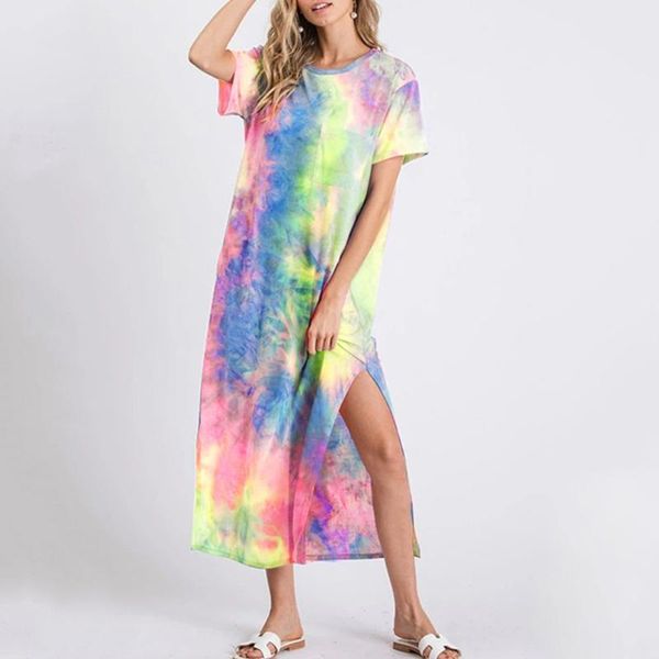 2020 summer dresses women casual style loose o-neck short sleeve print female dress street side high split 5.13, Black;gray
2020 summer dresses women casual style loose o-neck short sleeve print female dress street side high split 5.13, Black;gray