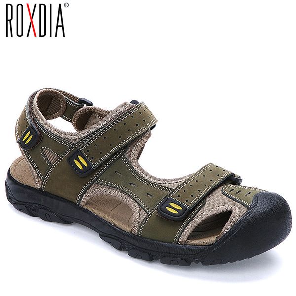roxdia plus size 39-47 new fashion breathable men sandals genuine leather summer beach shoes men's sandal causal shoes rxm004 y200702, Black 
roxdia plus size 39-47 new fashion breathable men sandals genuine leather summer beach shoes men's sandal causal shoes rxm004 y200702, Black