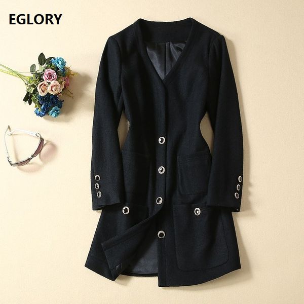 wool coat 2019 autumn winter wool blend outerwear women v-neck single breasted coat jacket female black woolen
wool coat 2019 autumn winter wool blend outerwear women v-neck single breasted coat jacket female black woolen