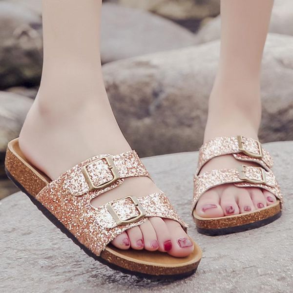 women's slippers 2020 summer soft cork buckle flip flops women beach non-slip slides casual sequins women flip flops shoes sh134, Black
women's slippers 2020 summer soft cork buckle flip flops women beach non-slip slides casual sequins women flip flops shoes sh134, Black