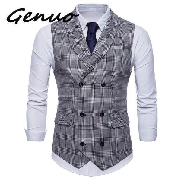 genuo 2019 brand suit vest men jacket sleeveless beige gray brown vintage tweed vest fashion spring autumn plus size waistcoat, Black;white
genuo 2019 brand suit vest men jacket sleeveless beige gray brown vintage tweed vest fashion spring autumn plus size waistcoat, Black;white