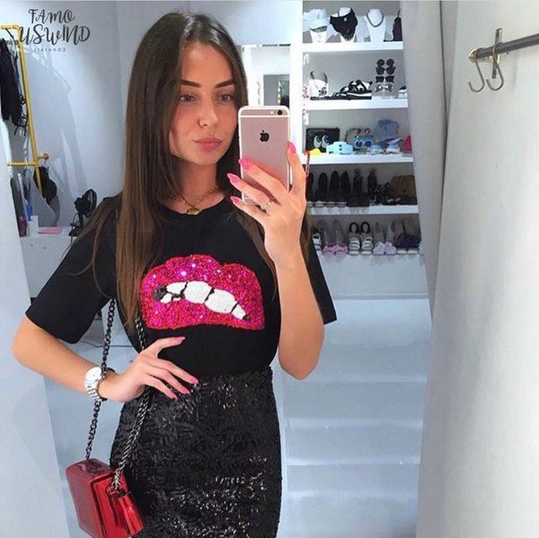 harajuku women t shirt summer 2020 brand new women casual red lips sequined tshirt polyester female lipstick t shirt tee, White
harajuku women t shirt summer 2020 brand new women casual red lips sequined tshirt polyester female lipstick t shirt tee, White