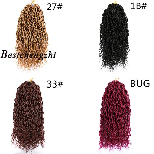 new shanghair 18'' synthetic hair extensions goddess faux locs curly ends short wavy 70g/pc crochet braids 24 strand/pack black af
new shanghair 18'' synthetic hair extensions goddess faux locs curly ends short wavy 70g/pc crochet braids 24 strand/pack black af