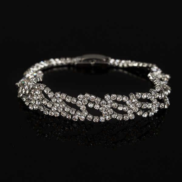 fashion full rhinestone crystal sliver plated bracelets for women luxury christmas gift bangle & bracelets jewelry #b120, Black 
fashion full rhinestone crystal sliver plated bracelets for women luxury christmas gift bangle & bracelets jewelry #b120, Black