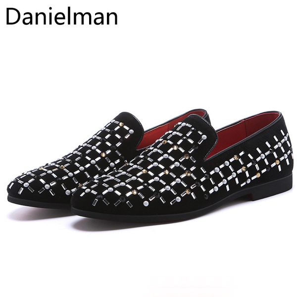 danielman autumn mens loafers plus size comfortable flat casual shoes leather driving shoes metal sequins crystal party shoe, Black
danielman autumn mens loafers plus size comfortable flat casual shoes leather driving shoes metal sequins crystal party shoe, Black