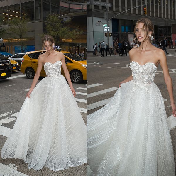 netta benshabu a line wedding dress applique strapless crystal sequins wedding dresses sweep train bohemian bridal gowns, White
netta benshabu a line wedding dress applique strapless crystal sequins wedding dresses sweep train bohemian bridal gowns, White
