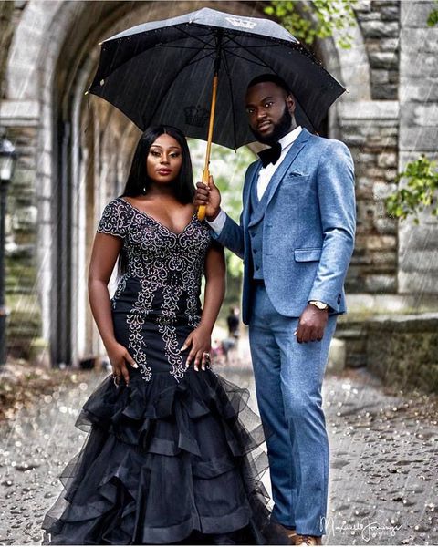 2019 african mermaid prom dresses v neck beads ruffles tiered skirts evening gowns plus size dubai saudi arabia formal party dress, Black
2019 african mermaid prom dresses v neck beads ruffles tiered skirts evening gowns plus size dubai saudi arabia formal party dress, Black