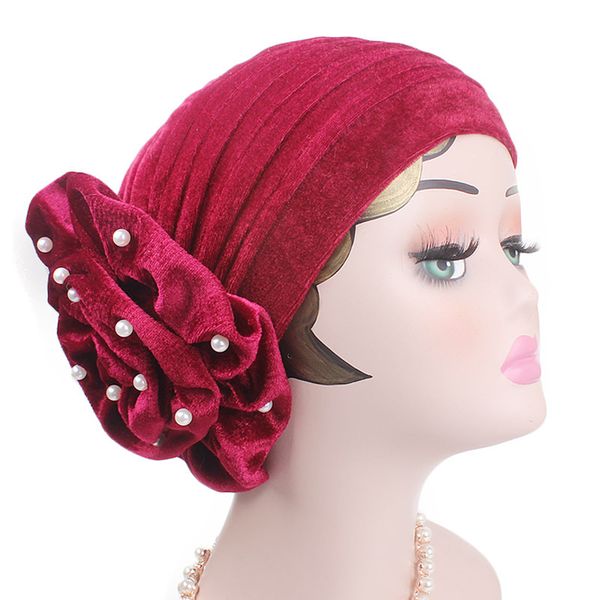 fashion pearls beaded flower velvet turban women bonnet cap muslim turbante party hijab headwear hair accessories
fashion pearls beaded flower velvet turban women bonnet cap muslim turbante party hijab headwear hair accessories