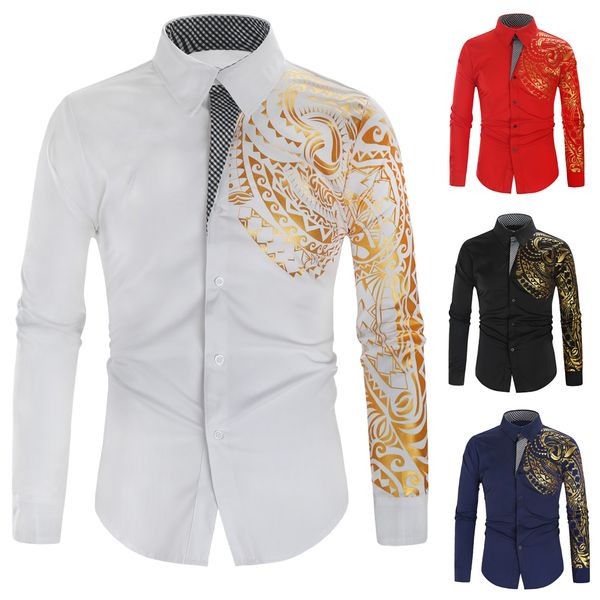 designer spring mens long-sleeved cotton business shirts bronze totem print solid men's casual shirt 2020 new fashion turn-down collar, White;black
designer spring mens long-sleeved cotton business shirts bronze totem print solid men's casual shirt 2020 new fashion turn-down collar, White;black