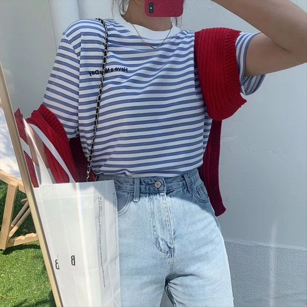 simple versatile loose short-sleeved student t- classic base female simple versatile striped loose short-sleeved student t- shirt classic st, White
simple versatile loose short-sleeved student t- classic base female simple versatile striped loose short-sleeved student t- shirt classic st, White