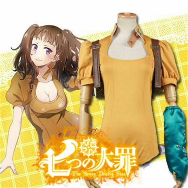 the seven deadly sins (manga) diane cosplay costume yellow full cosplay cos, Black;red
the seven deadly sins (manga) diane cosplay costume yellow full cosplay cos, Black;red