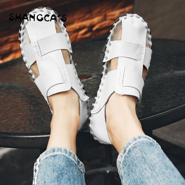 men sandals leather white black zapatillas de hombre leather sandals mans footwear all black new design soft sole
men sandals leather white black zapatillas de hombre leather sandals mans footwear all black new design soft sole