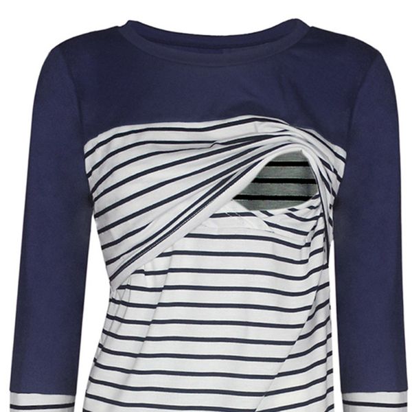 women's maternity nursing long sleeve striped blouse pregnancy clothes for breastfeeding pregnant cloth women tee cf, White
women's maternity nursing long sleeve striped blouse pregnancy clothes for breastfeeding pregnant cloth women tee cf, White