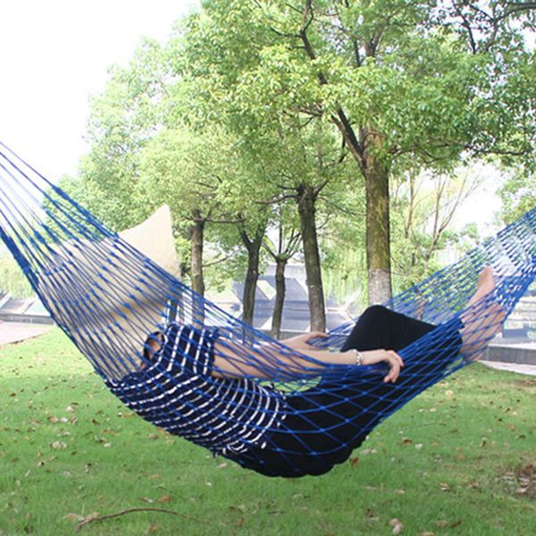 outdoor leisure nylon rope net hammock single children swing students dormitory hammock nap hammocks hanging bed 
outdoor leisure nylon rope net hammock single children swing students dormitory hammock nap hammocks hanging bed